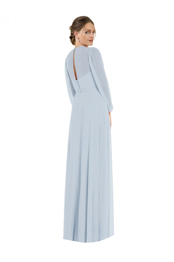 Sea Glass Strapless Puff Sleeves Keyhole Back A-Line Formal Evening Gown / Bridesmaid Dress Townsville