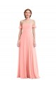 Salmon Off the Shoulder Flutter Sleeves A-Line Semi Formal Evening Dress / Bridesmaid Dress Townsville