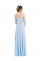 Light Sky Blue Off the Shoulder Sleeveless A-Line Formal Evening Gown / Bridesmaid Dress Townsville
