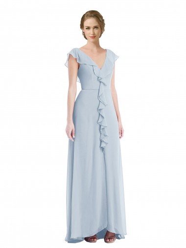 Sea Glass V-Neck Sleeveless V-Back A-Line Black Tie Evening Gown / Bridesmaid Dress Townsville