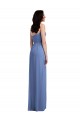 Windsor Blue Spaghetti Straps Sleeveless Low Back A-Line Semi Formal Evening Dress / Bridesmaid Dress Townsville