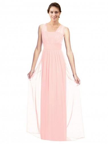 Pink V-Neck Sleeveless A-Line Bridesmaid Dress Townsville