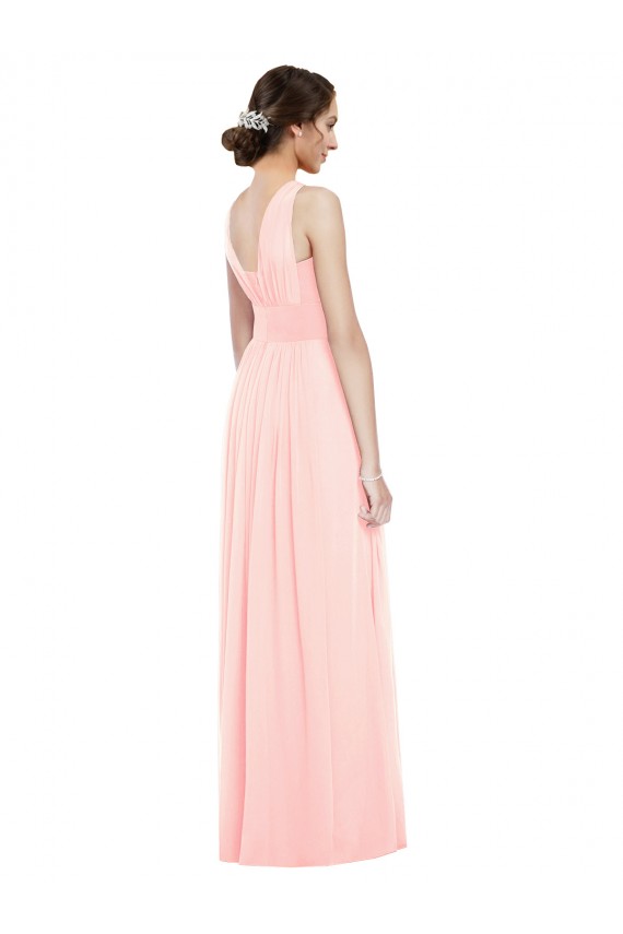 Pink V-Neck Sleeveless A-Line Bridesmaid Dress Townsville