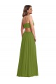 Olive Green V-Neck Sleeveless Open Back A-Line Plus Size Evening Gown / Bridesmaid Dress Townsville