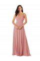 Bliss Pink V-Neck Sleeveless V-Back A-Line Bridesmaid Dress Townsville