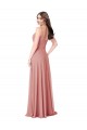Bliss Pink V-Neck Sleeveless V-Back A-Line Bridesmaid Dress Townsville