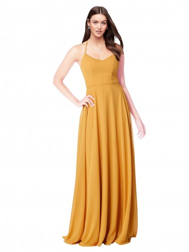 Saffron V-Neck Sleeveless A-Line Formal Dress / Bridesmaid Dress Townsville