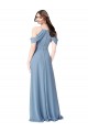 Dusty Blue Off the Shoulder Sleeveless A-Line Evening Dress / Bridesmaid Dress Townsville