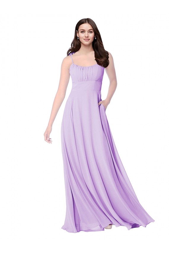 Lilac Scoop Neck Sleeveless A-Line Bridal Party Dress Townsville