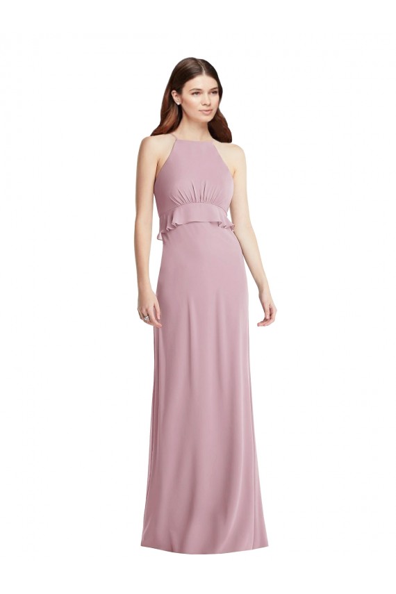 Primrose Halter Neck Sleeveless Low Back A-Line Bridesmaid Dress / Evening Dress Townsville