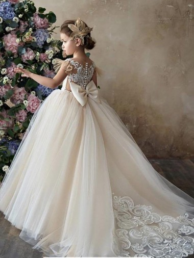 Champagne Sweetheart Sleeveless Ball Gown Flower Girl Dresses Townsville