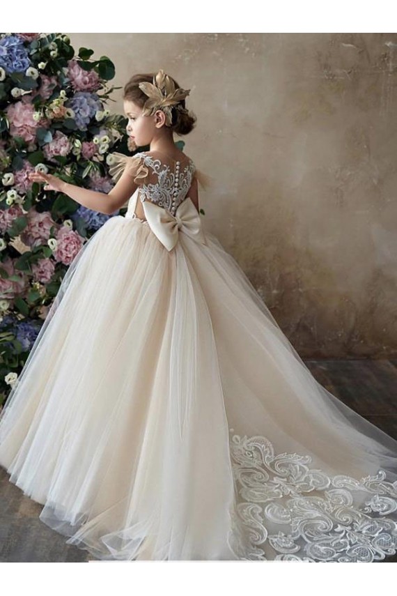 Champagne Sweetheart Sleeveless Ball Gown Flower Girl Dresses Townsville
