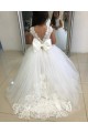 Ivory Bateau Neck Sleeveless Ball Gown Flower Girl Dress Townsville
