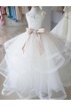 Ivory High Neck Sleeveless Ball Gown Flower Girl Wedding Dress Townsville