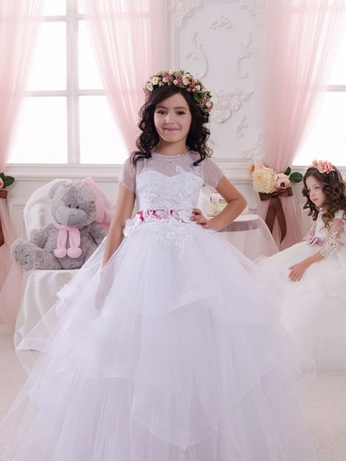 Ivory Sweetheart Short Sleeves Ball Gown Little Flower Girl Dress Townsville