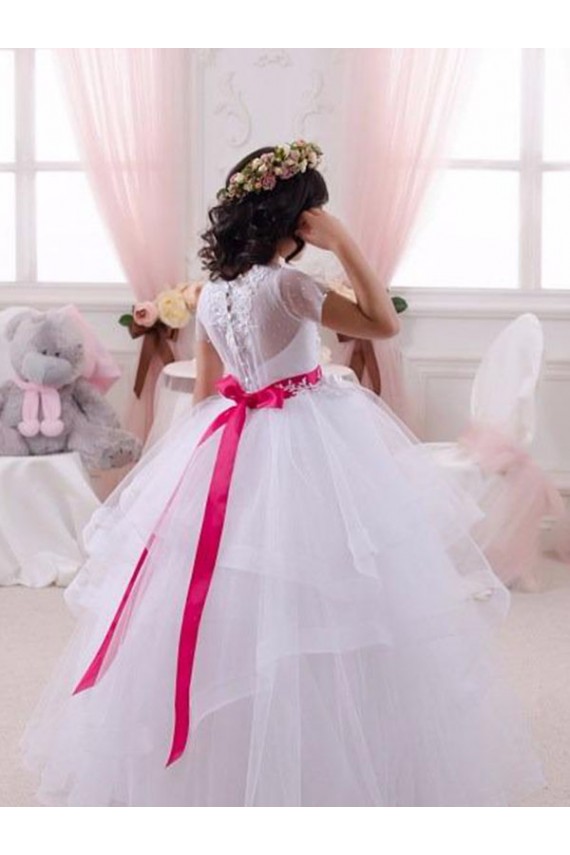 Ivory Sweetheart Short Sleeves Ball Gown Little Flower Girl Dress Townsville