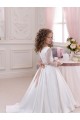 Ivory V-Neck Long Sleeves Ball Gown Flower Girl Dress Townsville