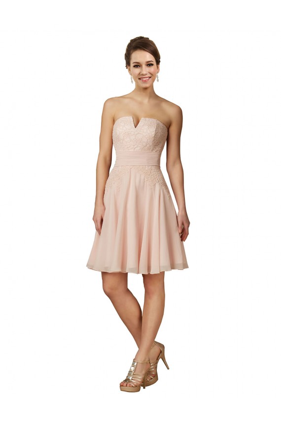 Pink Sweetheart Sleeveless Soft Chiffon & Lace A-Line Bridesmaid Dress Townsville