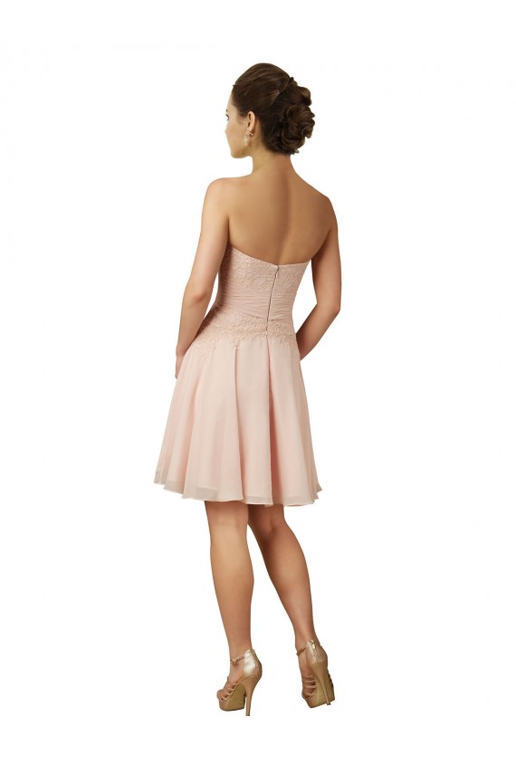 Pink Sweetheart Sleeveless Soft Chiffon & Lace A-Line Bridesmaid Dress Townsville