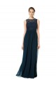 Dark Navy Illusion Neck Sleeveless Keyhole Back A-Line Bridesmaid Dress Townsville