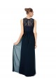 Dark Navy Illusion Neck Sleeveless Keyhole Back A-Line Bridesmaid Dress Townsville