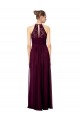 Dark Navy Illusion Neck Sleeveless Keyhole Back A-Line Formal Dress / Bridesmaid Dress Townsville