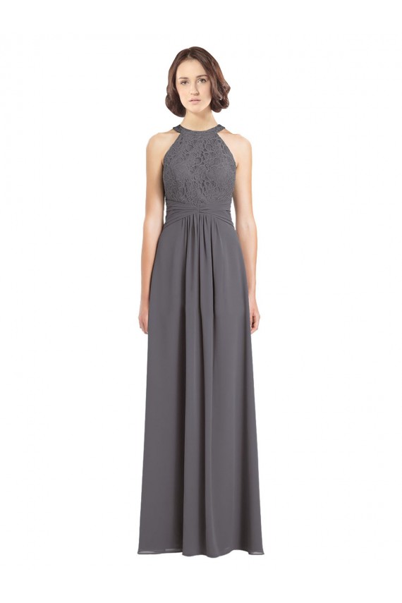 Stormy Silver Halter Neck Sleeveless A-Line Bridesmaid Dress Townsville