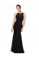 Black Jewel Neck Sleeveless Open Back Sheath Bridesmaid Dress Townsville