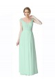 Mint Green V-Neck Cap Sleeves V-Back A-Line Bridesmaid Dress Townsville
