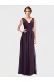Grape V-Neck Sleeveless V-Back A-Line Bridesmaid Dress / Evening Dress Townsville
