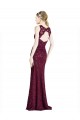 Burgundy Gold High Neck Sleeveless Keyhole Back A-Line Prom Dress / Bridesmaid Dress Townsville