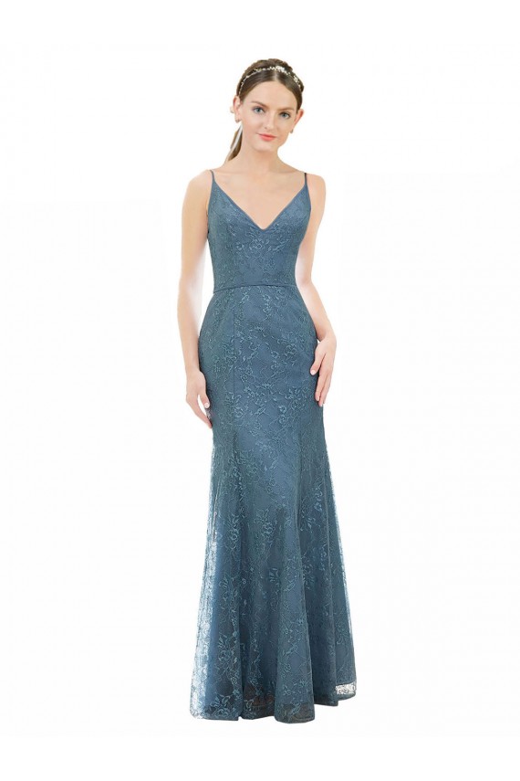 V-Neck Sleeveless Open Back Sheath Bridesmaid Dress Townsville