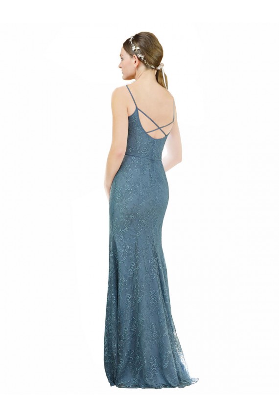 V-Neck Sleeveless Open Back Sheath Bridesmaid Dress Townsville