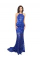 Royal Blue High Neck Sleeveless Open Back Mermaid Semi Formal Evening Dress / Prom Dress / Bridesmaid Dress Townsville