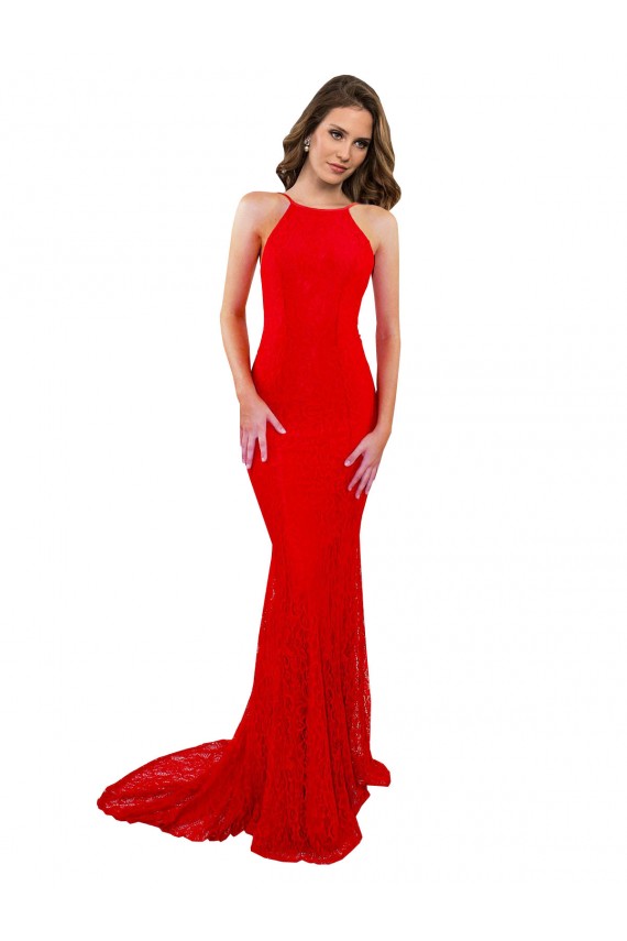 Red High Neck Sleeveless Open Back Mermaid Evening Gown / Prom Dress / Bridesmaid Dress Townsville