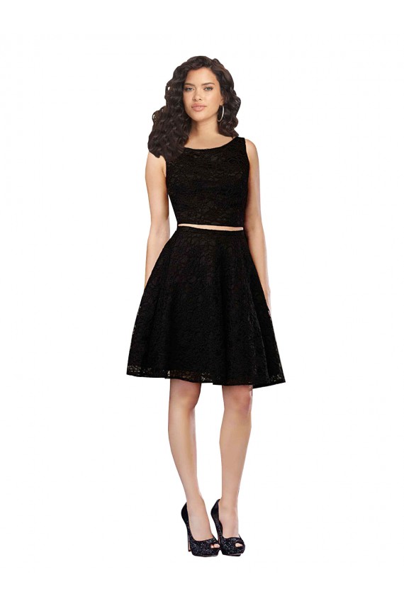 Black Jewel Neck Sleeveless A-Line Bridesmaid Dress Townsville