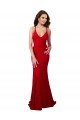 Red V-Neck Sleeveless Open Back Mermaid Formal Dress / Bridesmaid Dress Townsville