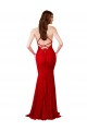 Red V-Neck Sleeveless Open Back Mermaid Formal Dress / Bridesmaid Dress Townsville