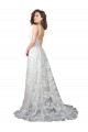 Off White V-Neck Sleeveless Low Back Lace A-Line Wedding Dress Townsville