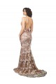 Champagne V-Neck Sleeveless Open Back Mermaid Wedding Dress Townsville