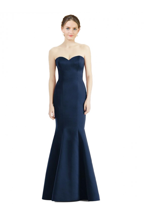 Dark Navy Sweetheart Sleeveless Mermaid Bridesmaid Dress Townsville