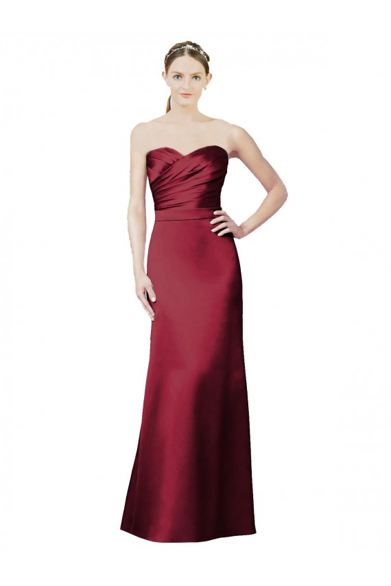 Burgundy Strapless Sleeveless Mermaid Bridesmaid Dress / Evening Dress Townsville