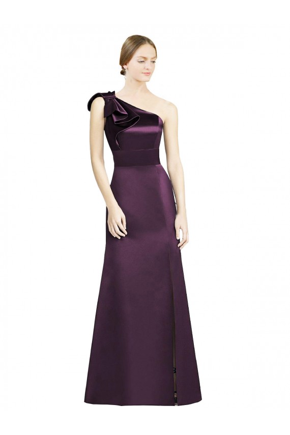 Grape One Shoulder Sleeveless Mermaid Bridesmaid Dress Townsville