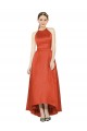 Spice Red Halter Neck Sleeveless A-Line High Low Bridesmaid Dress Townsville