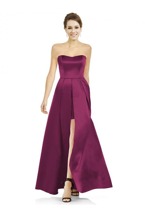 Merlot Strapless Sleeveless A-Line Bridesmaid Dress Townsville