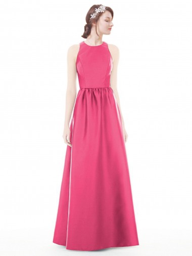Ruby Jewel Neck Sleeveless Keyhole Back A-Line Bridesmaid Dress Townsville