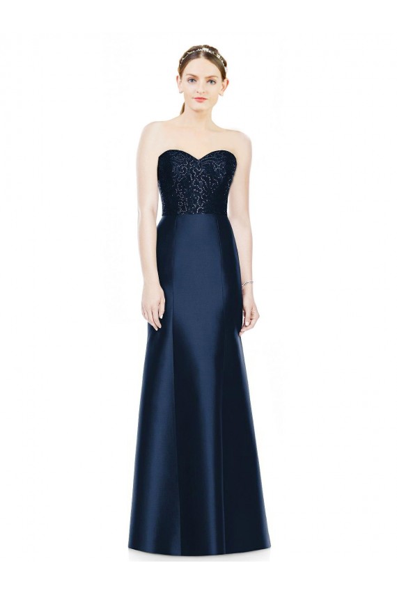 Dark Navy Strapless Sleeveless Mermaid Evening Dress / Bridesmaid Dress Townsville