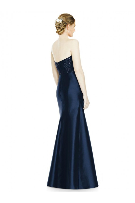 Dark Navy Strapless Sleeveless Mermaid Evening Dress / Bridesmaid Dress Townsville