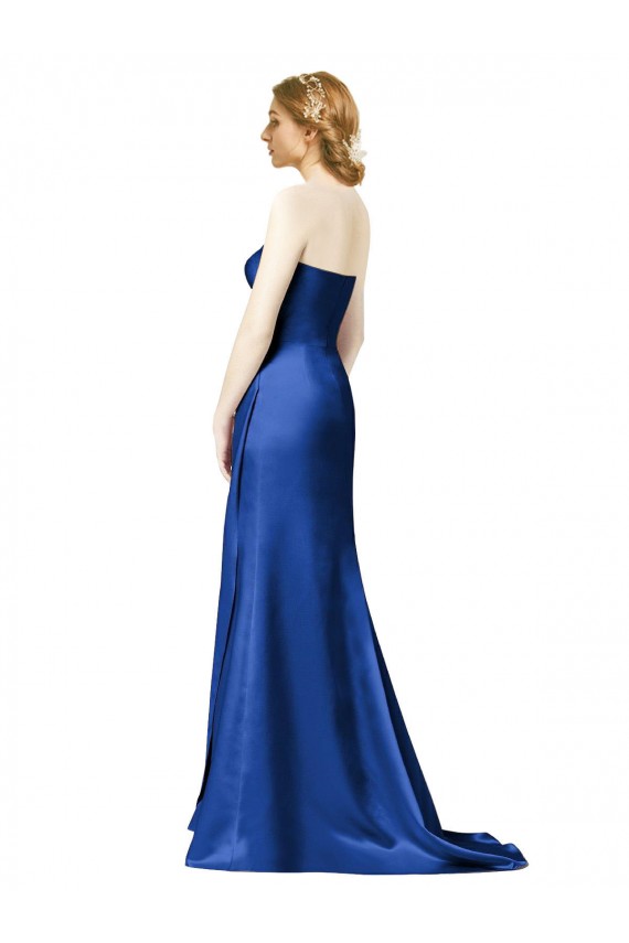 Dark Navy Strapless Sleeveless A-Line Bridesmaid Dress Townsville