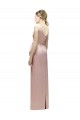 Pink V-Neck Sleeveless V-Back Sheath Bridesmaid Dress Townsville